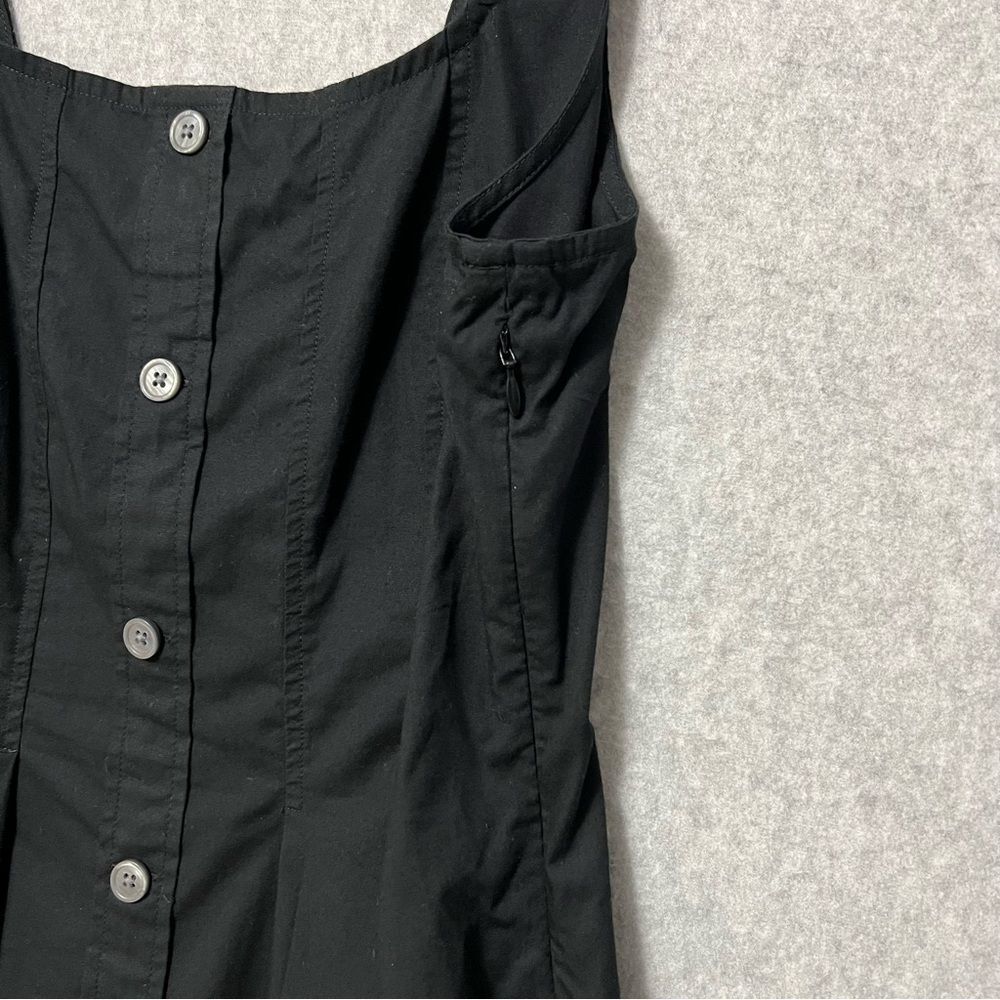J. Crew Factory Black Sleeveless Placket Blouse NWT Size 6 Pleated Button Front - Picture 7 of 10